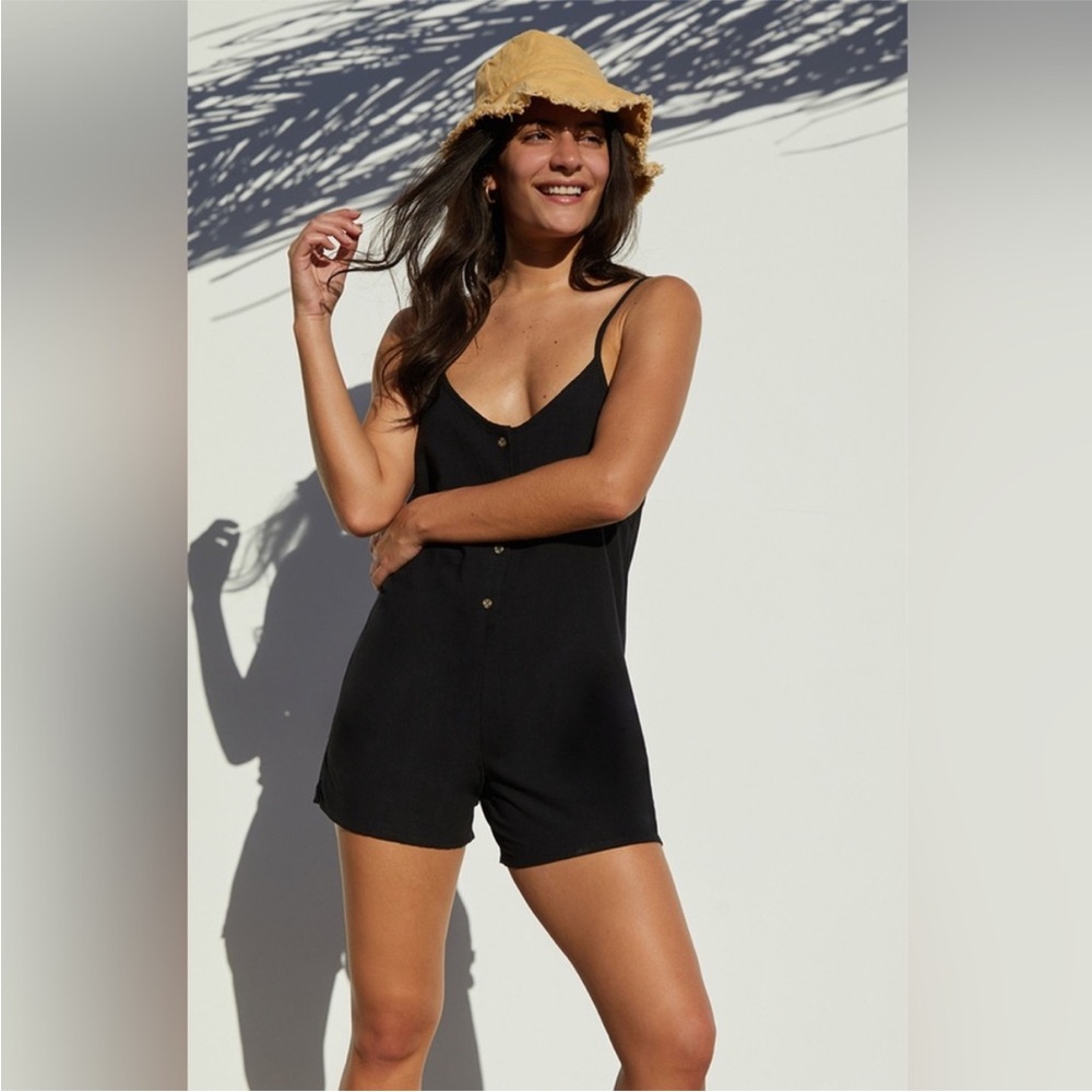 Rhythm Black Adjustable Romper Coverup L